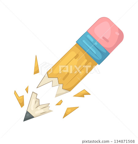 Illustration of broken pencil 134871508