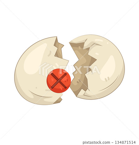 Illustration of broken egg Illustration of broken egg 134871514