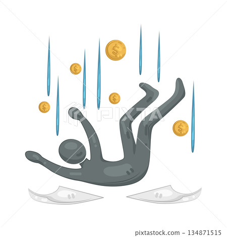 Illustration of Falling Down Illustration of Falling Down 134871515