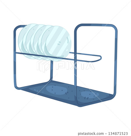 Illustration of dish rack 134871523