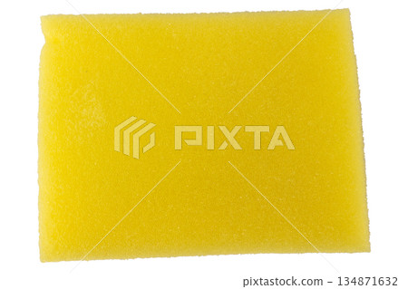Dish scrubbing sponge isolated on white background Dish scrubbing sponge isolated on white background 134871632