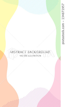 16:9 size vertical background material: Simple vector illustration composed of pastel colored abstract shapes 16:9 size vertical background material: Simple vector illustration composed of pastel colored abstract shapes 134871957