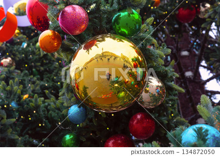 Christmas Tree Decorations in Warsaw Poland Christmas Tree Decorations in Warsaw Poland 134872050