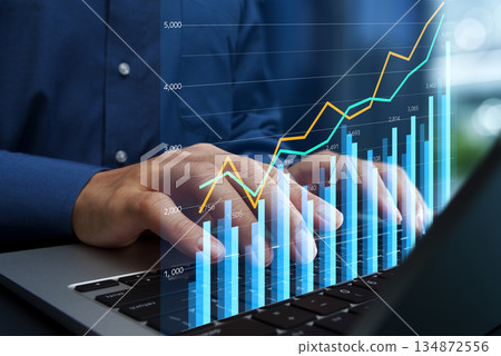Data analysis and business growth. Business intelligence visualization. Report graphs and dashboards. KPIs Data analysis and business growth. Business intelligence visualization. Report graphs and dashboards. KPIs 134872556