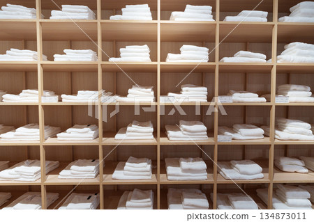 貨架上陳列著今治毛巾 134873011