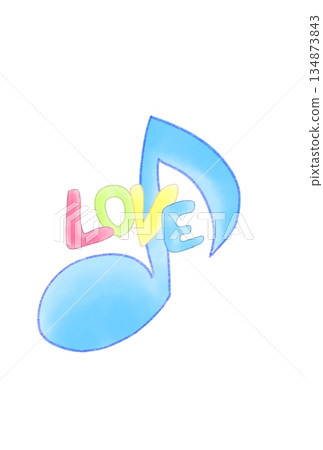 帶有字母 LOVE 的音符 134873843