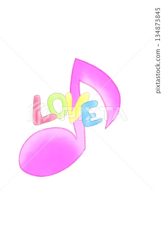 帶有字母 LOVE 的音符 134873845