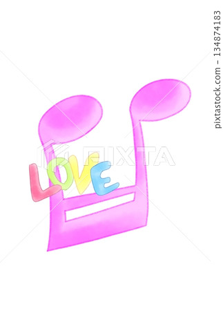 帶有字母 LOVE 的音符 134874183