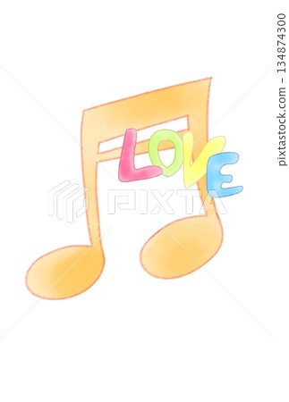 帶有字母 LOVE 的音符 帶有字母 LOVE 的音符 134874300