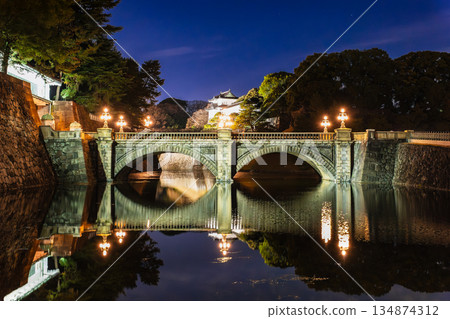 皇宮二重橋（正門石橋）2025/26新年燈光秀 134874312