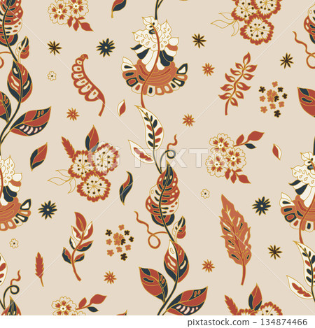 Folk Botanical Cream Rust Mustard 134874466