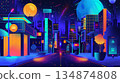 Futuristic city night view 134874808