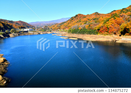 Maruiwa Bridge / View of Naganohara Town Hall from Lake Yatsuba Agatsuma (Naganohara Town, Gunma Prefecture) [November 2025] 134875272