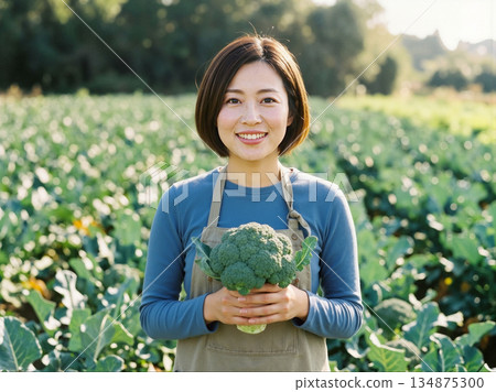 西蘭花女孩 農業女孩 西蘭花女孩 農業女孩 134875300