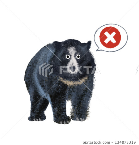 A bear warning you with a red circle and an X. 134875319