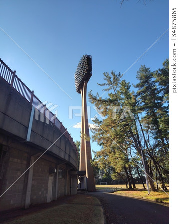 Lighting tower of baseball field Lighting tower of baseball field 134875865