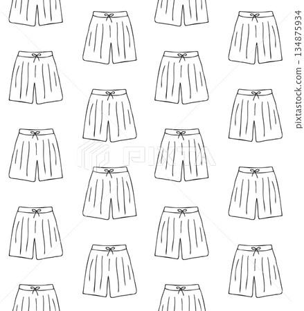 Vector seamless pattern of hand drawn shorts 134875934