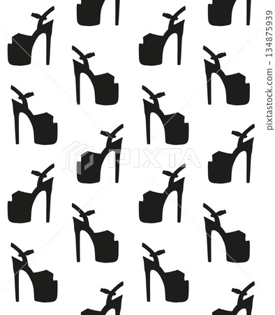 Vector seamless pattern of pole dance heel shoe Vector seamless pattern of pole dance heel shoe 134875939