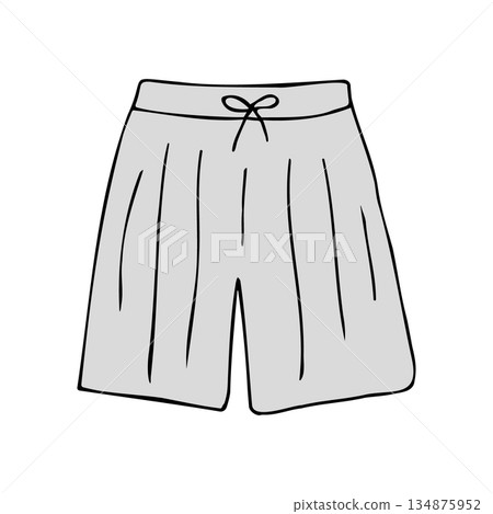 Vector hand drawn sketch doodle colored shorts 134875952