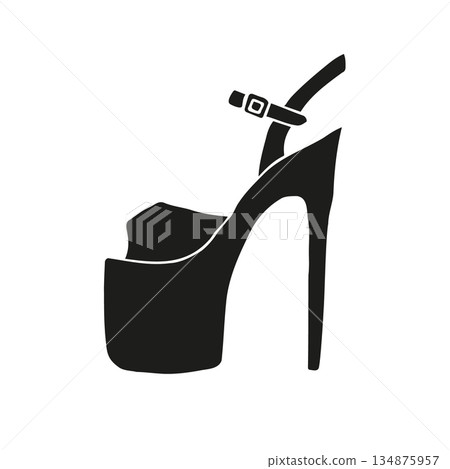 Vector hand drawn sketch pole dance heel shoe Vector hand drawn sketch pole dance heel shoe 134875957