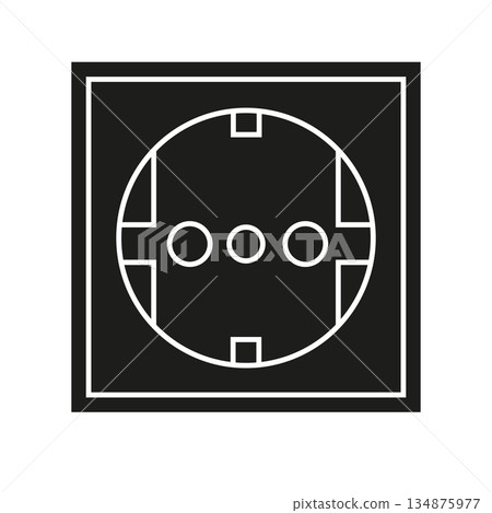 Vector flat outline socket Vector flat outline socket 134875977