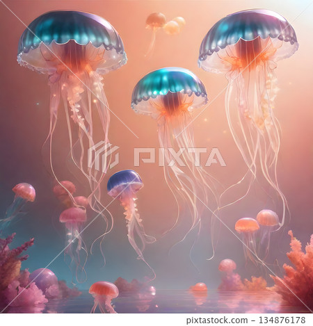 Drifting jellyfish 134876178