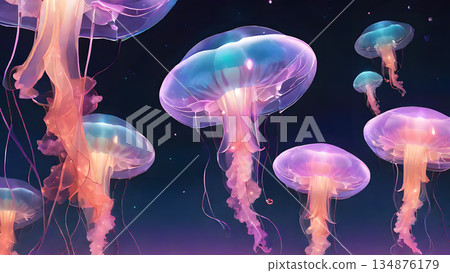 Drifting jellyfish Drifting jellyfish 134876179