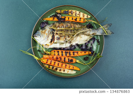 Whole fried dorado. Whole fried dorado. 134876863