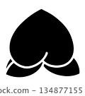 Simple peach silhouette icon monochrome illustration 134877155