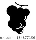Simple grape silhouette icon monochrome illustration 134877156