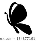 Simple butterfly silhouette icon monochrome illustration 134877161