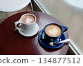 korea cafe hot coffee on wood background 134877512
