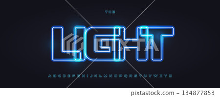 Cyber Tech Font Logo Alphabet Vector Neon Light Effect Letter Set Modern Typography, Glowing Typographic Design for Title Text, Typo Poster Headline, Led Contour Sans Serif Fonts. Vector Typeface Cyber Tech Font Logo Alphabet Vector Neon Light Effect Letter Set Modern Typography, Glowing Typographic Design for Title Text, Typo Poster Headline, Led Contour Sans Serif Fonts. Vector Typeface 134877853