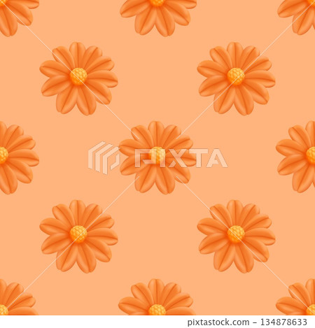 seamless pattern with yellow daisy flowers seamless pattern with yellow daisy flowers 134878633