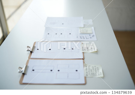 closeup of business document on desk 134879639