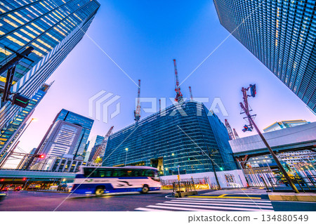 A new view of Tokyo's urban landscape in Japan. TOKYO TORCH A huge steel structure in Otemachi. In front of Tokyo Station, the gateway to Tokyo... 134880549
