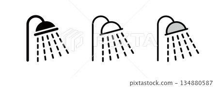 Shower icon, shower room or bathroom symbol Shower icon, shower room or bathroom symbol 134880587