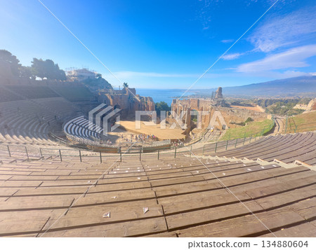 Taormina ancient amphitheatre, Sicily Italy 134880604