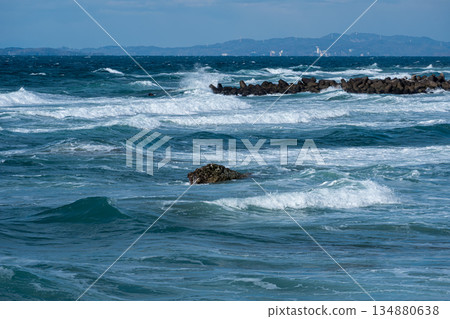 Blue sea and wave landscape 134880638