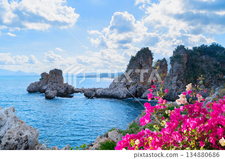Scopello cliffs, Sicily Island, Italy Scopello cliffs, Sicily Island, Italy 134880686