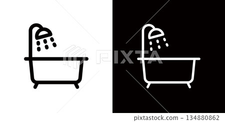 Bathtub, bathing icon, bathroom symbol Bathtub, bathing icon, bathroom symbol 134880862
