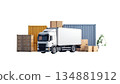 Transparent background logistics icon material 134881912