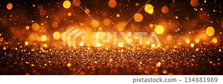 Sparkling golden lights create a magical atmosphere 134881989