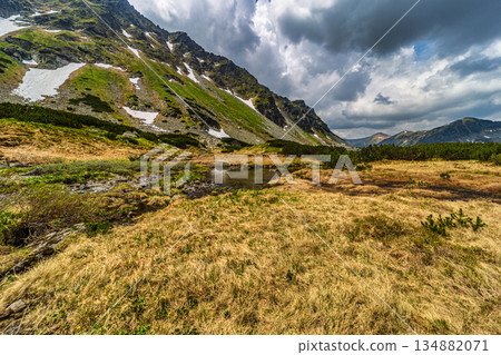 Mountain trail leading to a glacial lake in High Tatras National Park 134882071