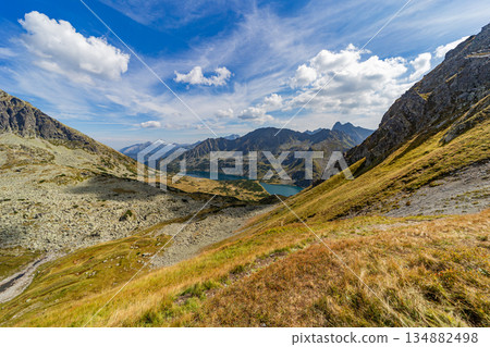 Hiking trail leading to a mountain peak in High Tatras, Slovakia Hiking trail leading to a mountain peak in High Tatras, Slovakia 134882498
