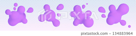 Abstract liquid blobs on transparent background Abstract liquid blobs on transparent background 134883964