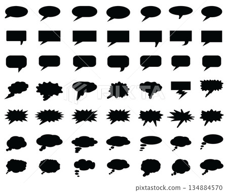 Black bubble speech set on a white background 134884570