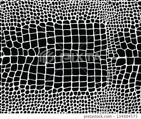 Seamless pattern of alligator skin on a white background 134884573