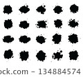 Black stains of ink set on white background 134884574