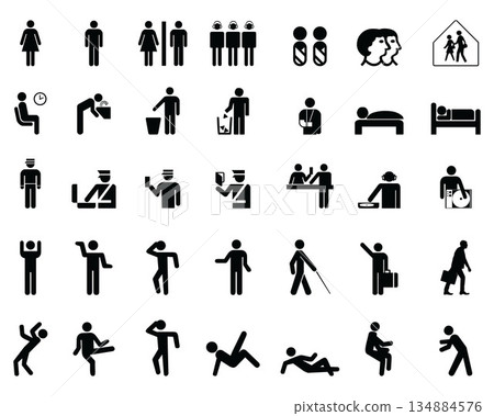 Set of different web icons on a white background 134884576